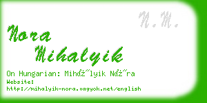 nora mihalyik business card